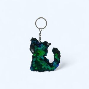 SEQUINS CAT KEYCHAIN
